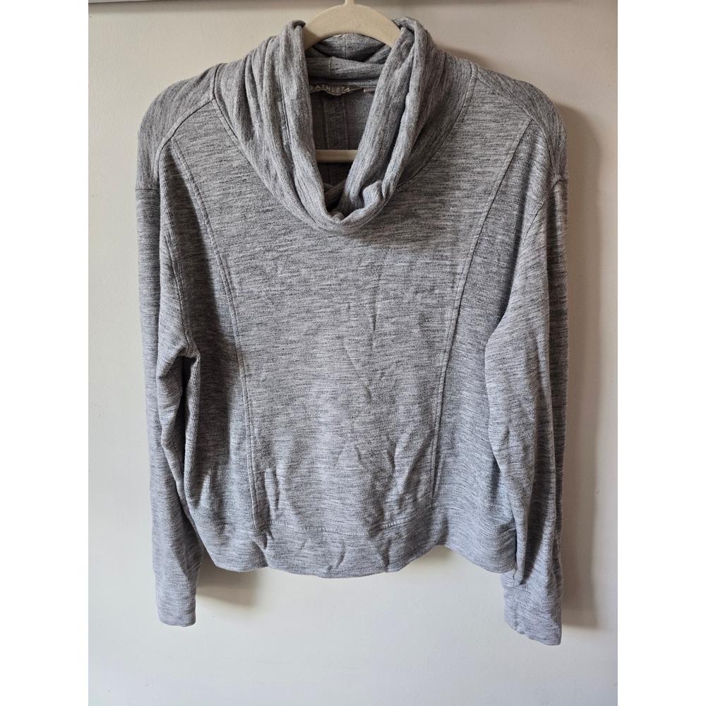 Athleta Womens Cowl Neck Sweatshirt Gray Space Dye Modal Pullover M 50264